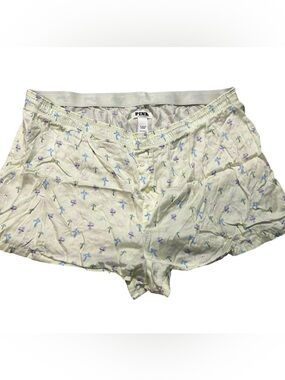 PINK Victoria's Secret Light Yellow Floral Sleep Shorts